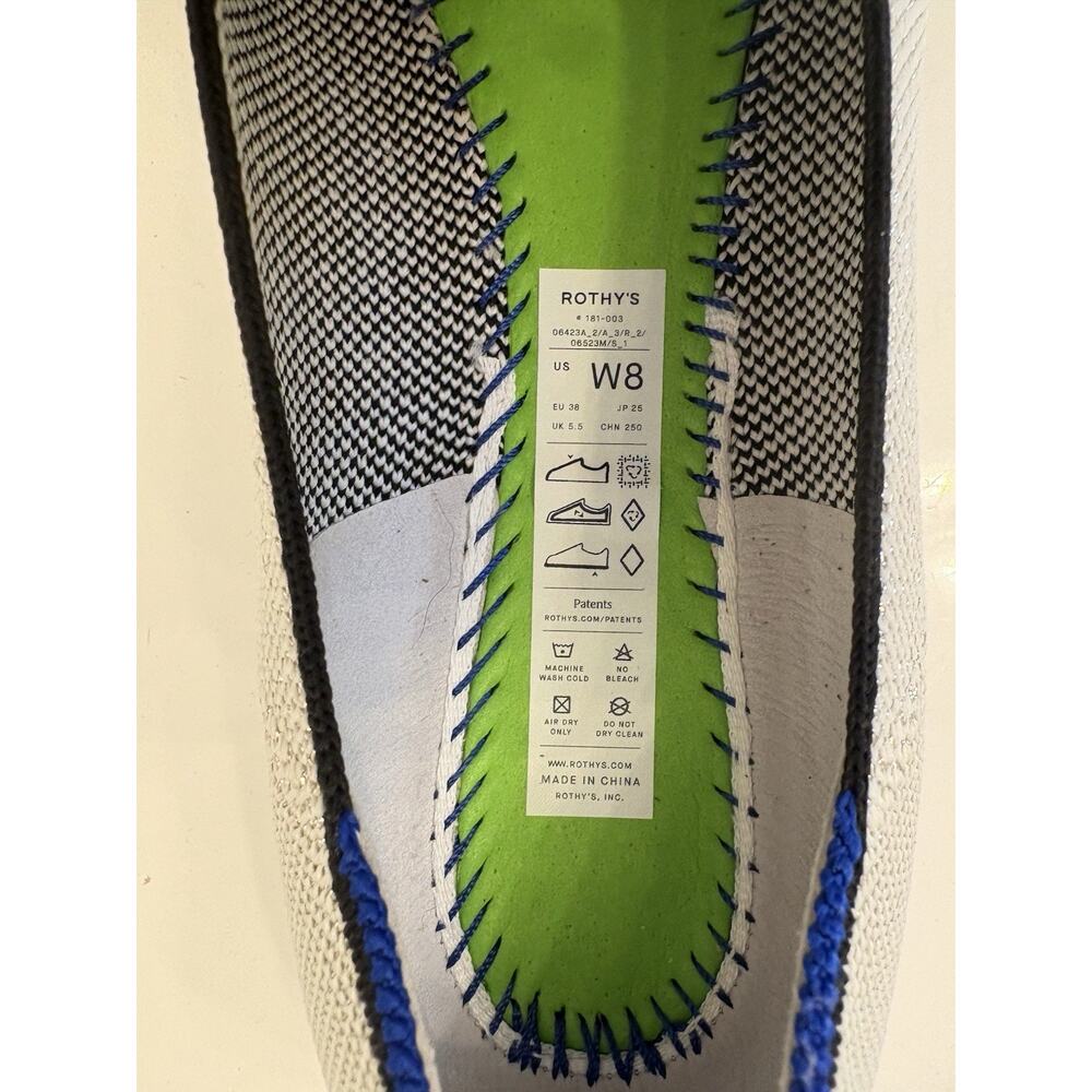 Rothy’s The Ballet Flat Diamond Metallic Women’s Size US 8 Silver Washable - Picture 9 of 10